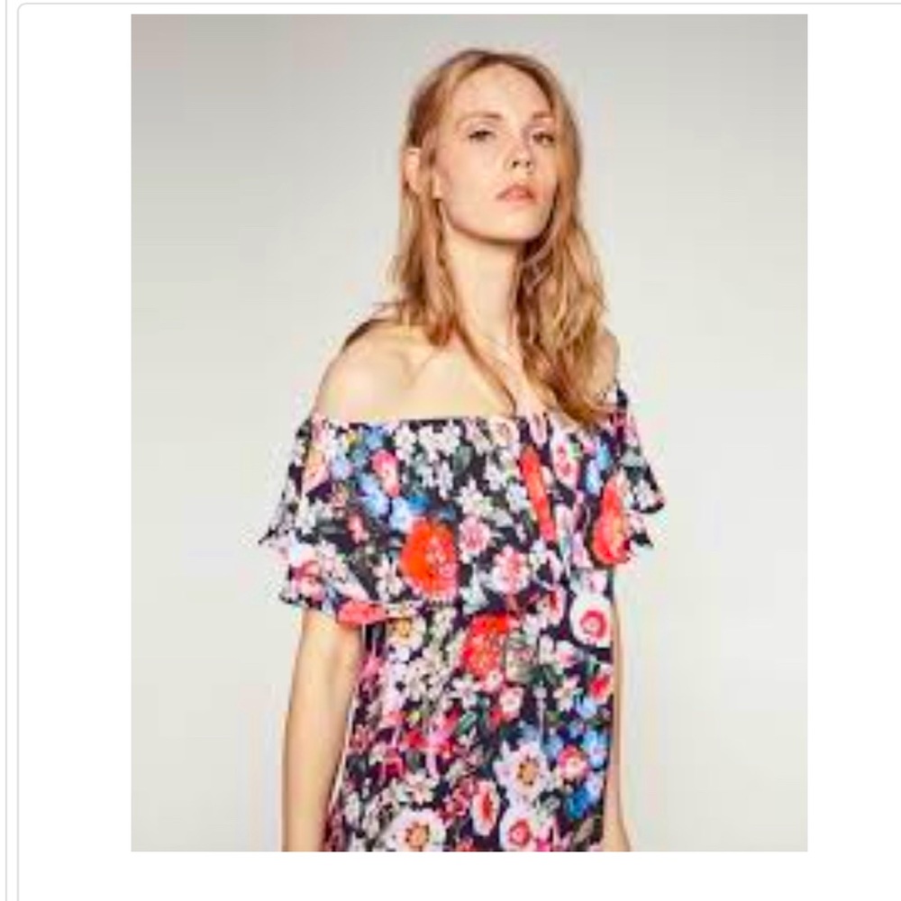 Zara Floral off shoulder Top